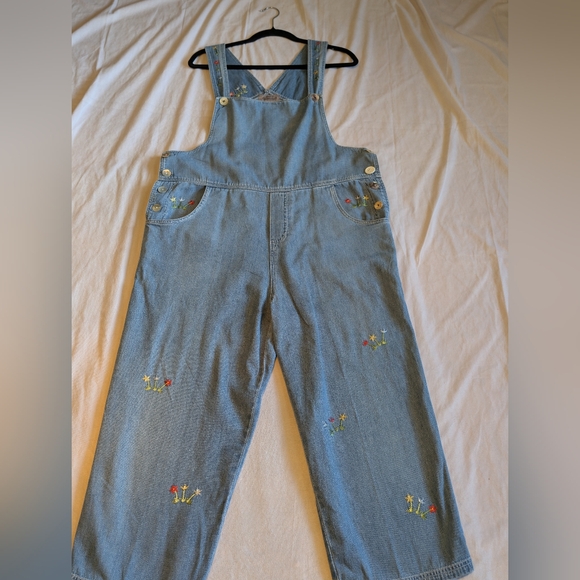 Stonebridge Denim - Vintage Stonebridge Denim Floral Embroidery Overalls Size Large